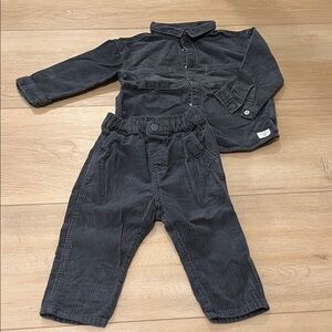 H&M 18 Months Corduroy Set - Dark Grey